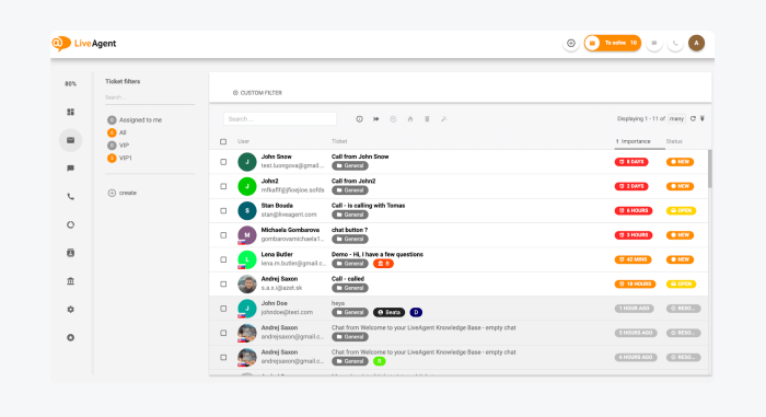 LiveChat agent interface showing multiple concurrent chats